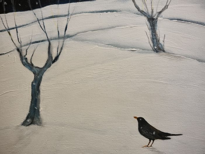 “Gennaio e la Merla”, opera del pittore braidese Franco Gotta “Gennaio e la Merla”, opera del pittore braidese Franco Gotta