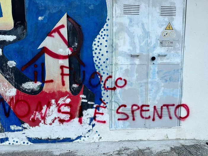 Imbrattato il murales al Liceo Cavalieri, la condanna di Forza Italia