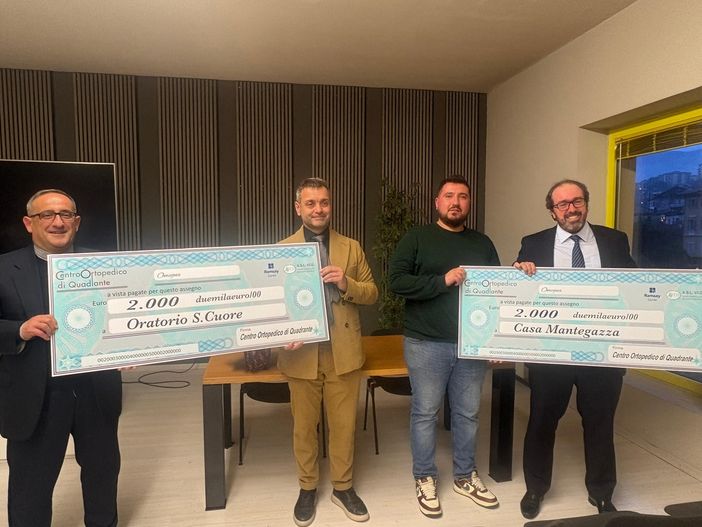 Doppia donazione prenatalizia del Centro Ortopedico di Quadrante Doppia donazione prenatalizia del Centro Ortopedico di Quadrante