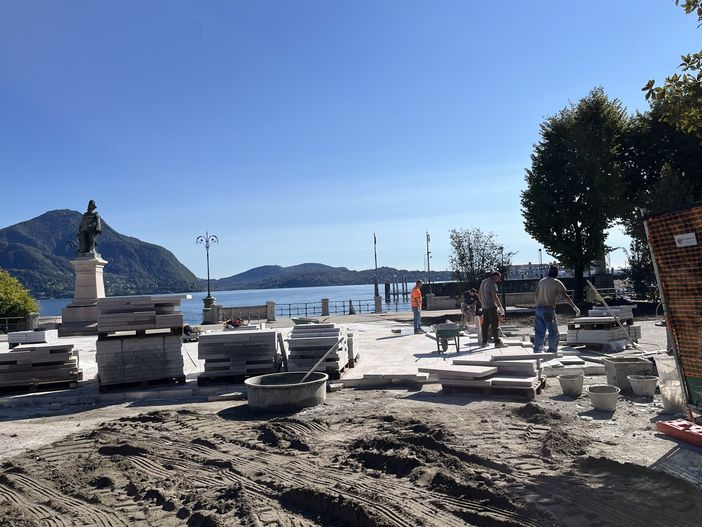 Nuovo lungolago di Intra, proseguono i lavori nel cuore di Verbania Nuovo lungolago di Intra, proseguono i lavori nel cuore di Verbania