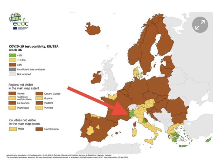 Il Piemonte resta una delle poche regioni verdi in Europa