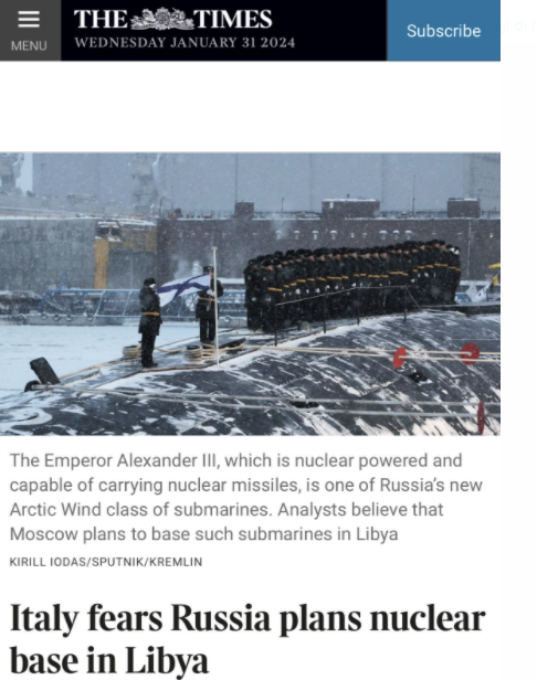 Borghi intervistato dal Times per la questione Russia-Libia Borghi intervistato dal Times per la questione Russia-Libia