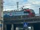 La locomotiva danneggiata