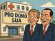 La vignetta ideata e ralizzata dalle due liste civiche che si oppongono all'ipotesi dell'ospedale unico in Ossola