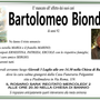 Bartolomeo Bionda di anni 92