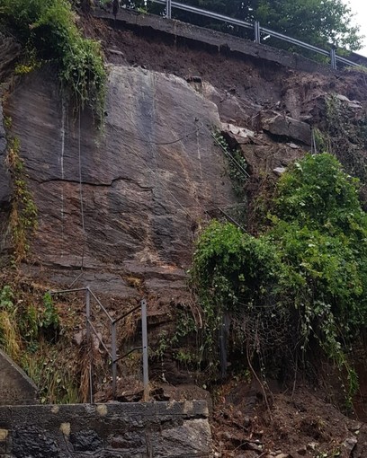 Ornavasso, strada del Boden parzialmente chiusa per cedimento dopo le forti piogge