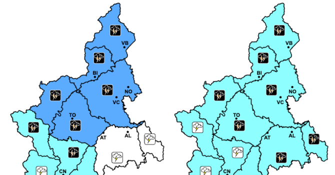 Temporali in arrivo sul Piemonte: domani sarà allerta gialla su tutta la regione