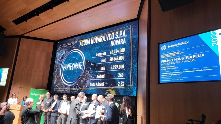 Premio Industria Felix ad Acqua Novara Vco, Terzoli e Barbone: "Siamo tra le 200 aziende migliori d'Italia" Premio Industria Felix ad Acqua Novara Vco, Terzoli e Barbone: "Siamo tra le 200 aziende migliori d'Italia"
