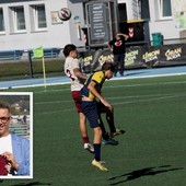 Una fase di Juventus Domo-Caversama e nel riquadro il ds Daniele Massoni