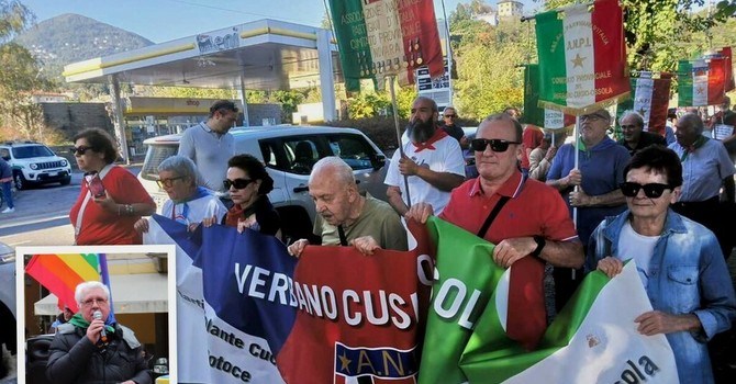 La manifestazione di Intra e nel riquadro Franco Chiodi La manifestazione di Intra e nel riquadro Franco Chiodi