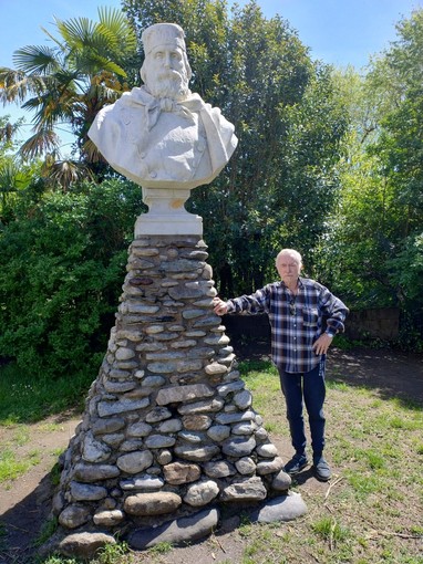 Completato il restauro dei busto di Garibaldi nel parco giochi di Trobaso