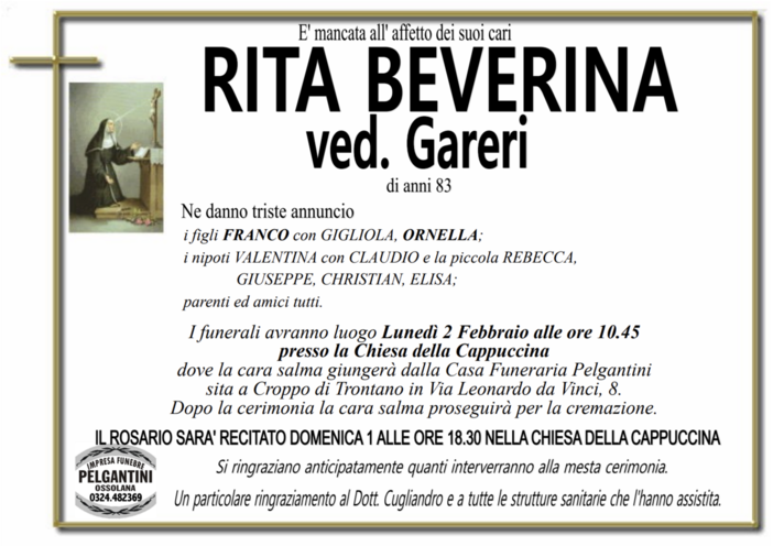 Rita Beverina di anni 83