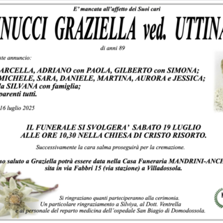 Golinucci Graziella ved. Uttinacci di anni 89