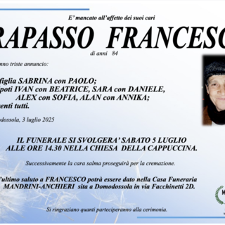 Trapasso Francesco di anni 84