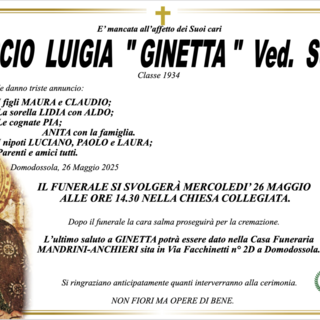 Vescio Luigia &quot;Ginetta&quot; ved. Suini classe 1934