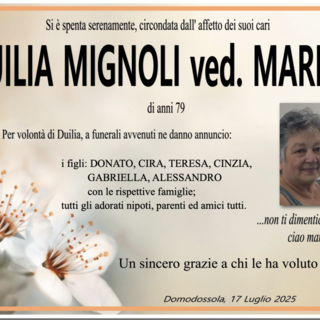 Duilia Mignoli ved. Marra di anni 79