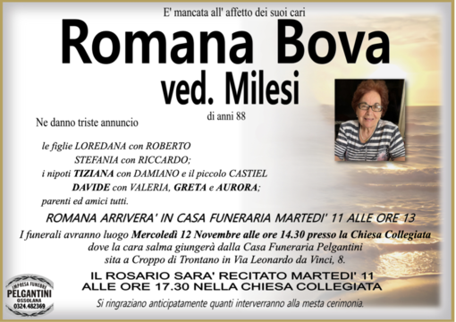 Romana Bova ved. Milesi 88 anni