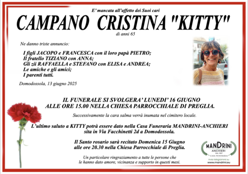 Campano Cristina &quot;Kitty&quot; di anni 65