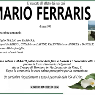 Mario Ferraris  di anni 100