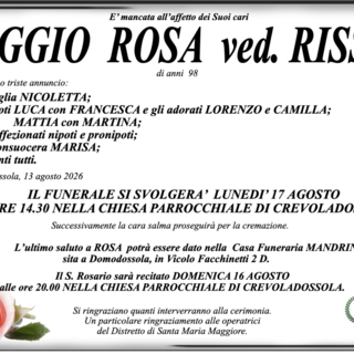 Biggio Rosa ved. Risso di anni 98
