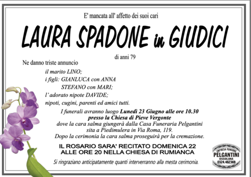 Laura Spadone in Giudici di anni 79