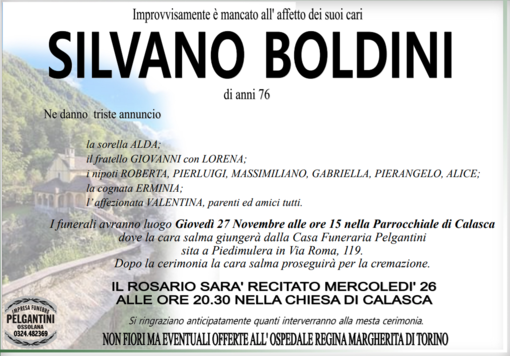 Silvano Boldini di anni 76