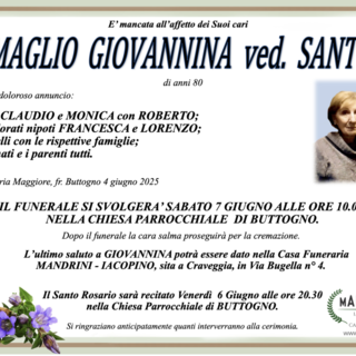 Lomaglio Giovannina ved. Santin di anni 80