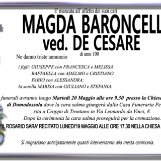 Magda Baroncelli ved. De Cesare di anni 100