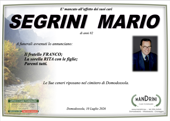 Segrini Mauro di anni 82