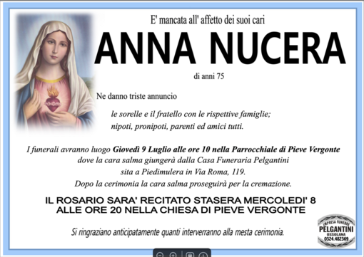 Anna Nucera di anni 75
