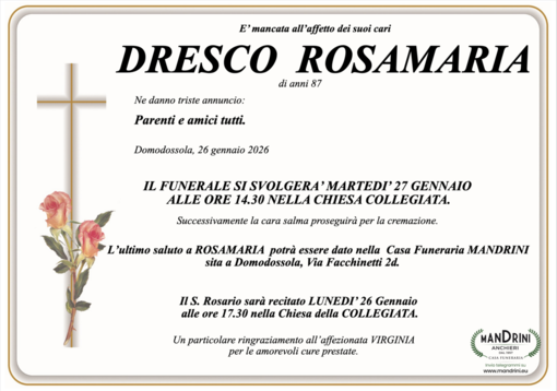 Dresco Rosamaria di anni 87