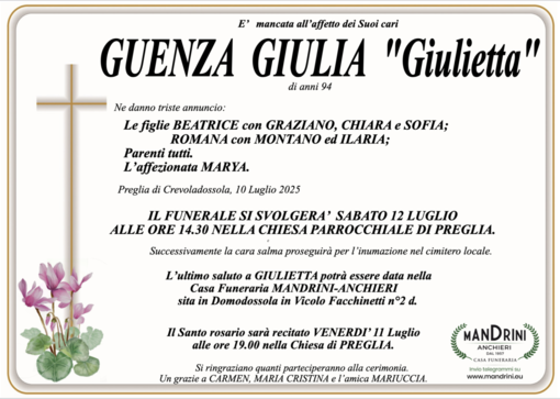 Guenza Giulia &quot;Giulietta&quot; di anni 94