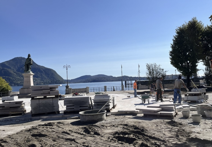 Immagine del vecchio cantiere sul lungolago di Intra