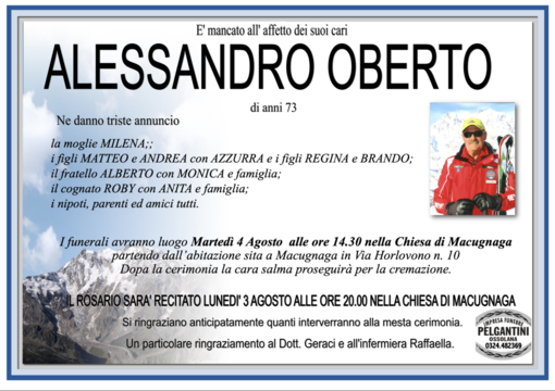Alessandro Oberto di anni 73
