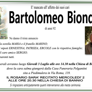 Bartolomeo Bionda di anni 92