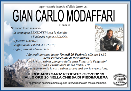 Gian Carlo Modaffari di anni 51
