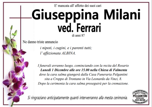 Giuseppina Milani di anni 87