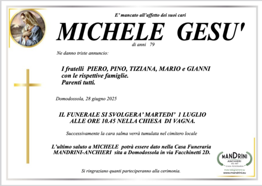 Michel Gesù di anni 79