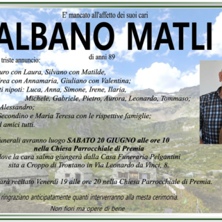 Albano Matli di anni 89
