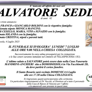Salvatore Sedda di anni 82