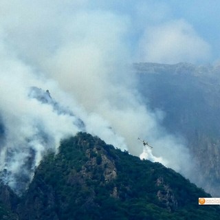Incendi nel Vco, arriva un altro rinforzo dal cielo: l'elicottero Erickson S64 sarà operativo da Cameri