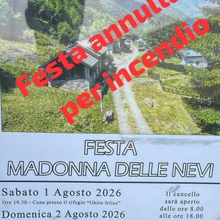 L'incendio ferma anche la Festa della Madonna delle Nevi in Valle Cannobina