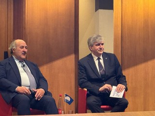 Gianmarco Mazzi, Mauro Cavalli vicesindaco e assessore al Turismo di Cannobio, Federico Carmine  sindaco di cannero