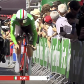 Filippo Ganna trionfa nelle Fiandre nonostante foratura e manubrio rotto