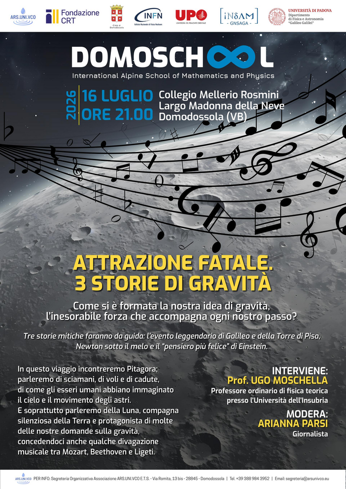 La fisica incontra l'arte: al Collegio Rosmini il professor Ugo Moschella racconta i segreti della gravità