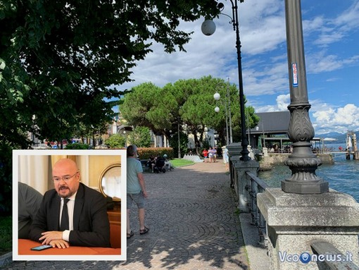Il lungolago di Intra, nel riquadro Enrico Borghi Il lungolago di Intra, nel riquadro Enrico Borghi