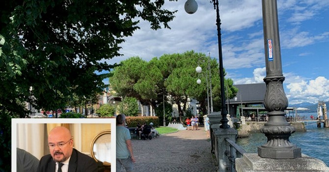 Il lungolago di Intra, nel riquadro Enrico Borghi Il lungolago di Intra, nel riquadro Enrico Borghi