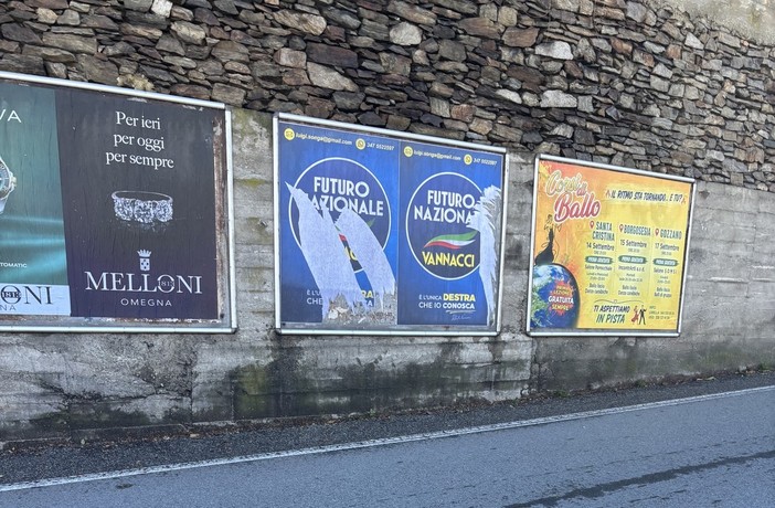 Omegna, imbrattati i manifesti di Futuro Nazionale Omegna, imbrattati i manifesti di Futuro Nazionale