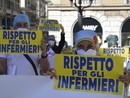 Una protesta degli infermieri (foto d'archivio)