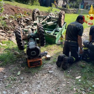 Cossogno, incidente con motoagricola: 60enne soccorso dai Vigili del fuoco